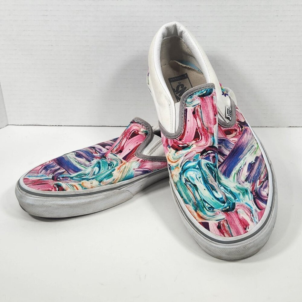 Vans classic tie dye design slipon skater shoes womens 12, mens 10.5